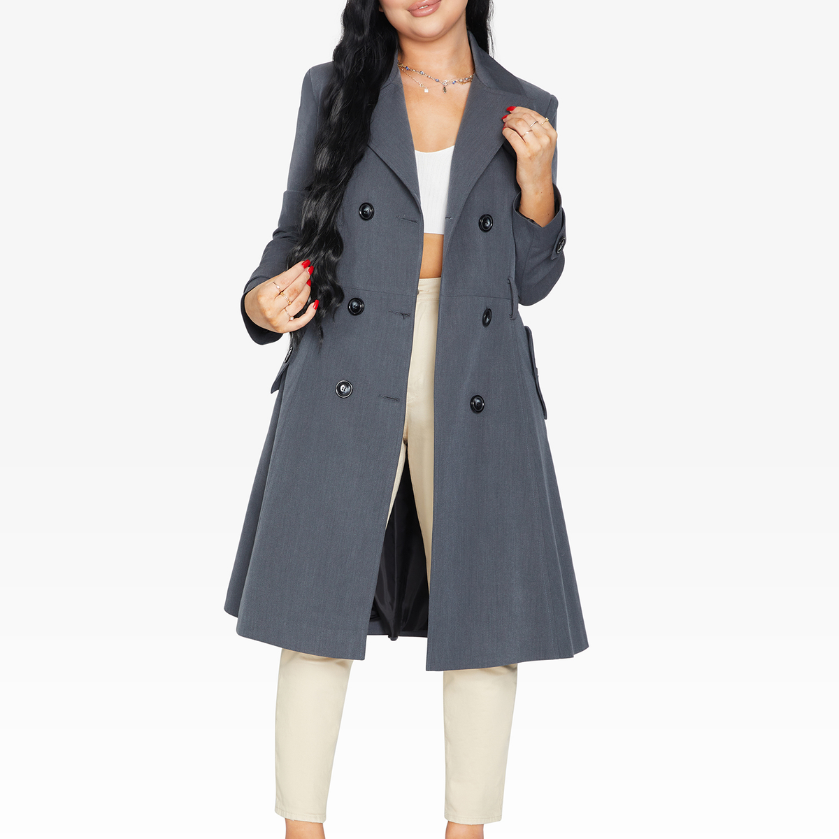 Spring/Summer Double Breasted Trench Mac Coat (1201-SP)