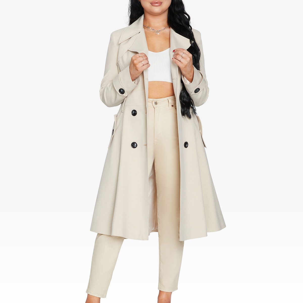 Spring/Summer Double Breasted Trench Mac Coat (1201-SP)