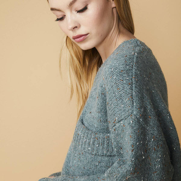 Women's Crewneck Pocket Front Sweater in Fall Sage