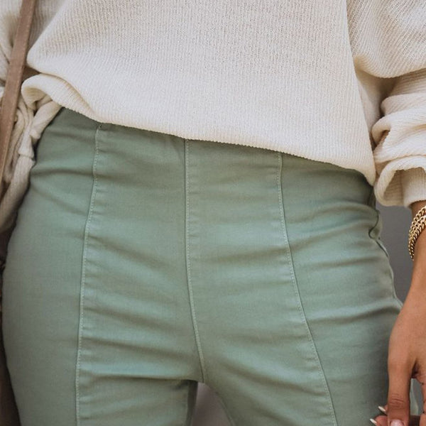 High Rise Bell Bottom Denim Pants