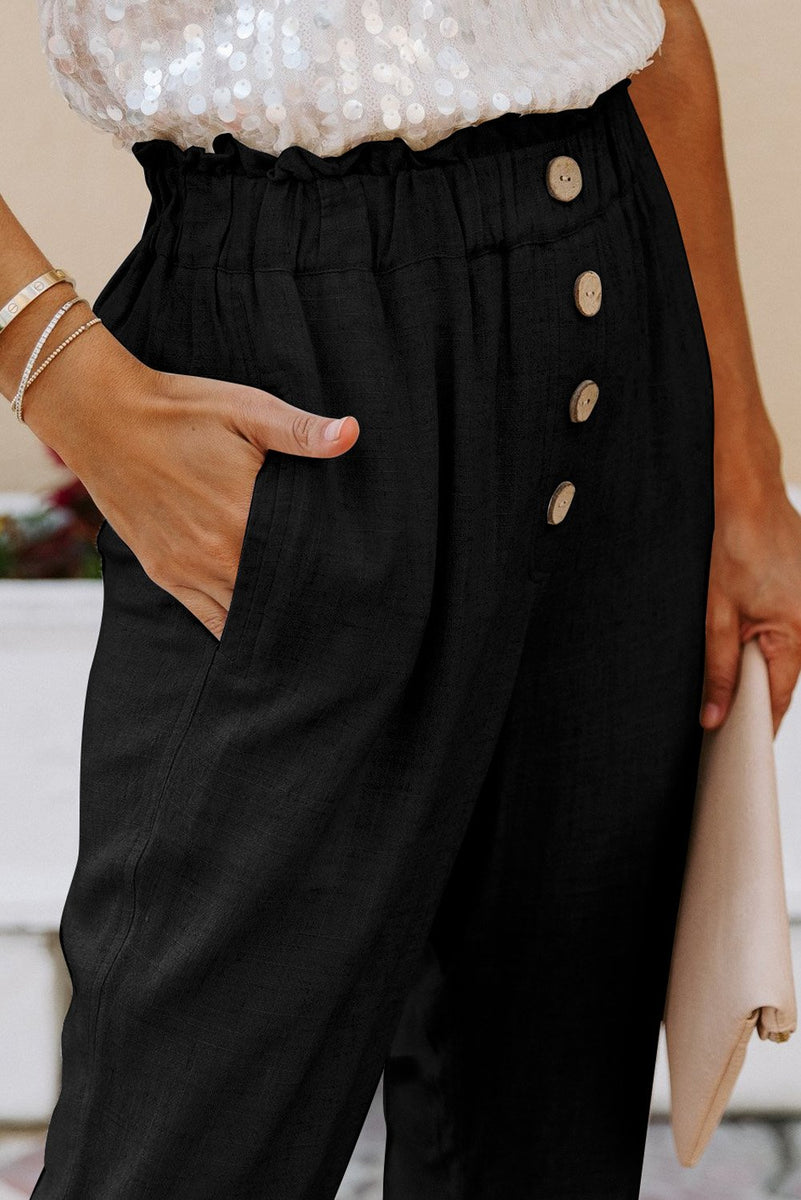 Linen Blend Pocketed Pants