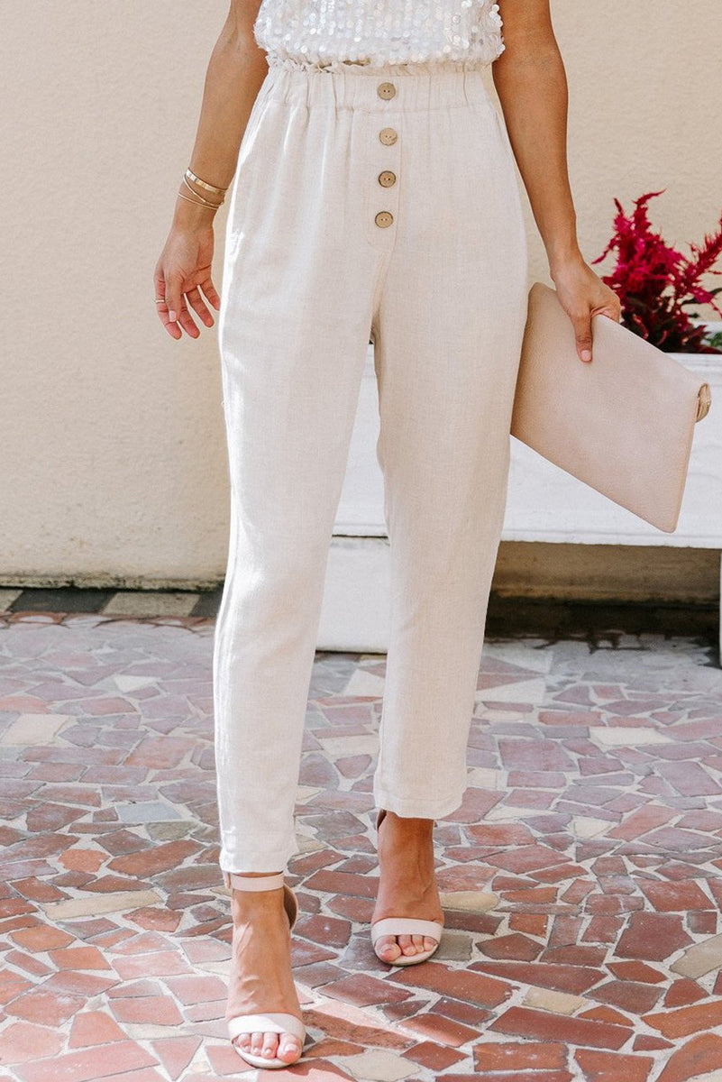 Linen Blend Pocketed Pants