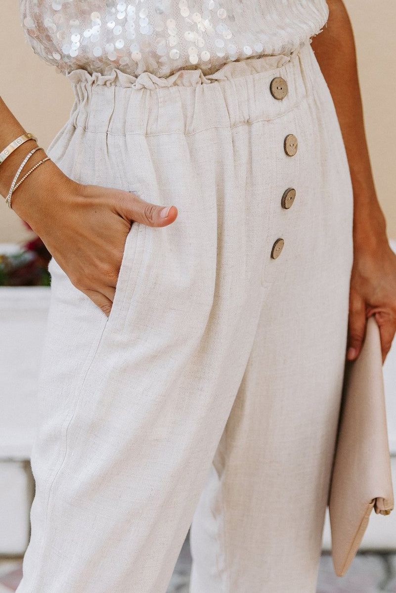 Linen Blend Pocketed Pants