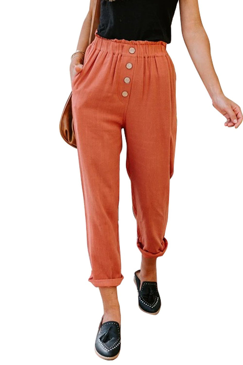 Linen Blend Pocketed Pants