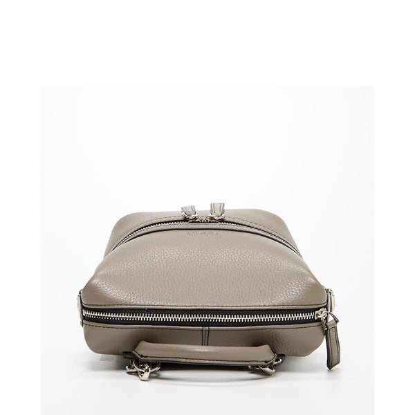 Gray Leather Backpack Purse for Women Convertible Crossbody Bag Medium