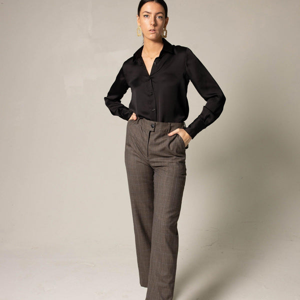 Womens Straight Leg Wool Pants – Tailored Wool Trousers