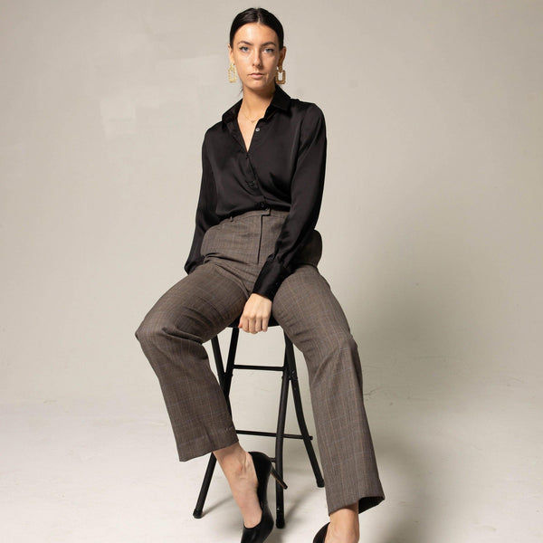 Womens Straight Leg Wool Pants – Tailored Wool Trousers