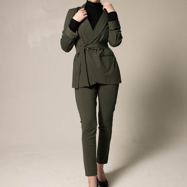 Olive Skinny Pants Womens Trousers