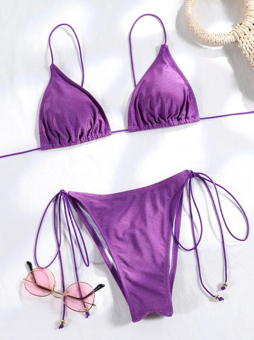 Sexy Triangle Mini Bikini Sets Micro Thongs Swimsuit Women Bathing