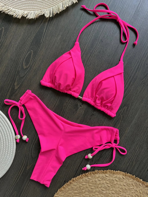 2025 New Sexy Triangle Bathing Suit for Women Brazilian Bikinis Halter
