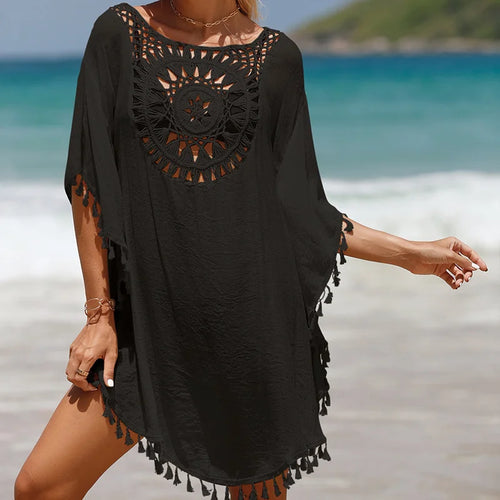 CROCHET BIKINI Cover Up Sexy Swimsuit Beach Dress Women 2023 Summer