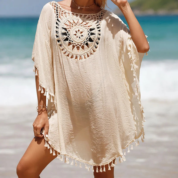 CROCHET BIKINI Cover Up Sexy Swimsuit Beach Dress Women 2023 Summer