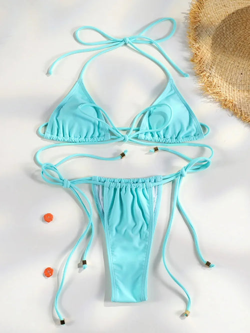 Sexy Triangle Mini Bikini Sets Micro Thongs Swimsuit Women Bathing