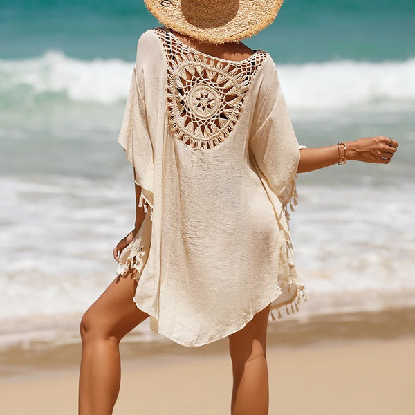 CROCHET BIKINI Cover Up Sexy Swimsuit Beach Dress Women 2023 Summer
