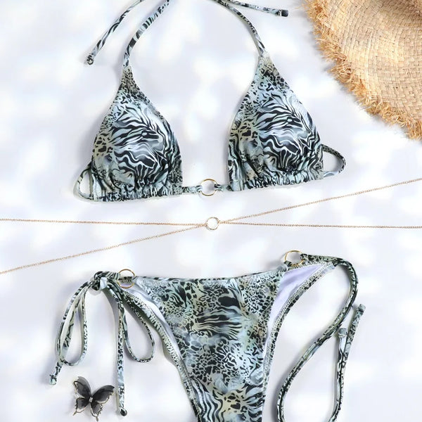 Sexy Triangle Chains Bikini Sets Micro Thongs Swimsuit Women Bathing
