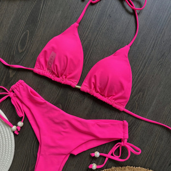 2025 New Sexy Triangle Bathing Suit for Women Brazilian Bikinis Halter