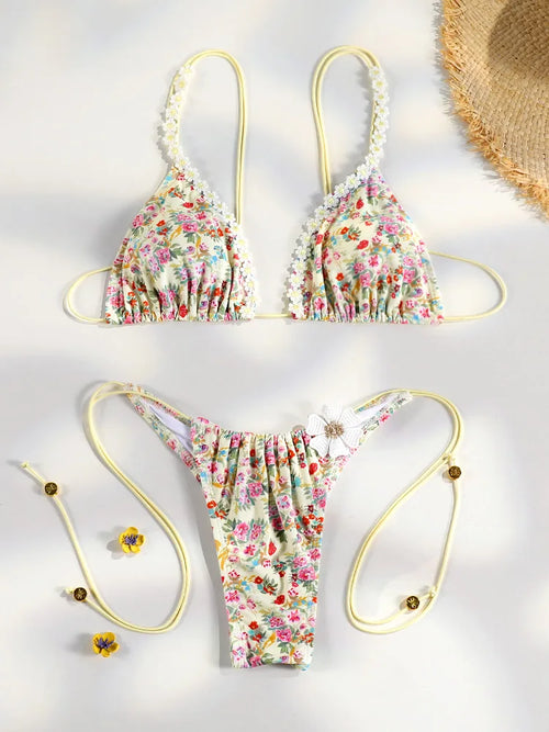 Sexy Triangle Mini Bikini Sets Micro Thongs Swimsuit Women Bathing