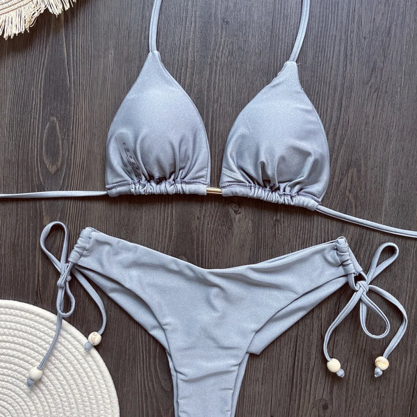 2025 New Sexy Triangle Bathing Suit for Women Brazilian Bikinis Halter