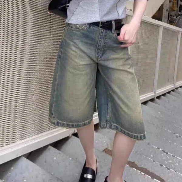 S-4XL Denim Shorts Women Chic Leisure Streetwear High Waist Korean