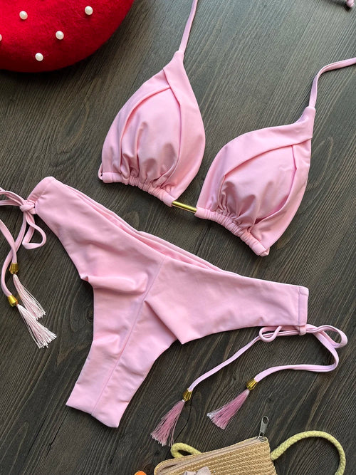 2025 New Sexy Triangle Bathing Suit for Women Brazilian Bikinis Halter