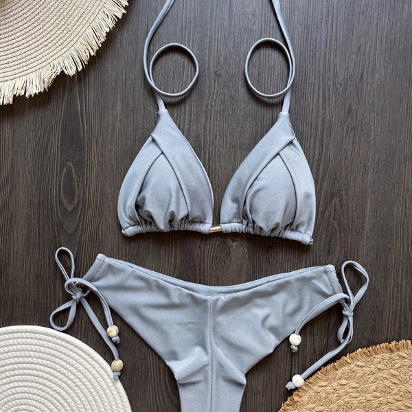 2025 New Sexy Triangle Bathing Suit for Women Brazilian Bikinis Halter