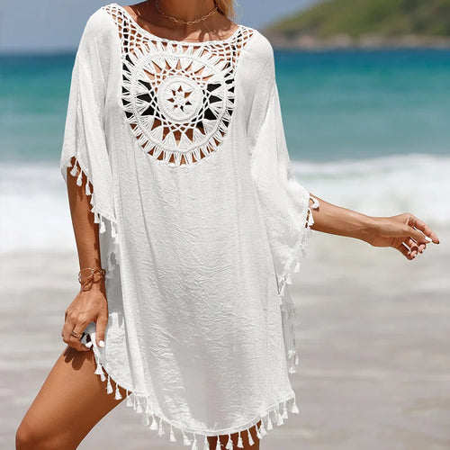 CROCHET BIKINI Cover Up Sexy Swimsuit Beach Dress Women 2023 Summer