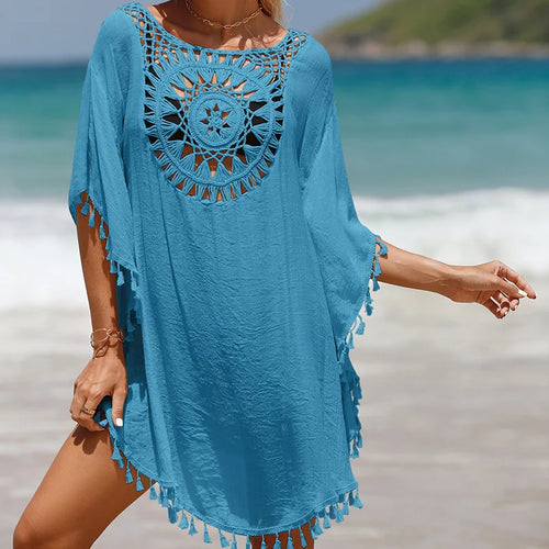 CROCHET BIKINI Cover Up Sexy Swimsuit Beach Dress Women 2023 Summer