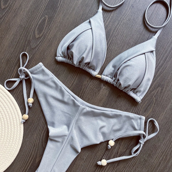 2025 New Sexy Triangle Bathing Suit for Women Brazilian Bikinis Halter