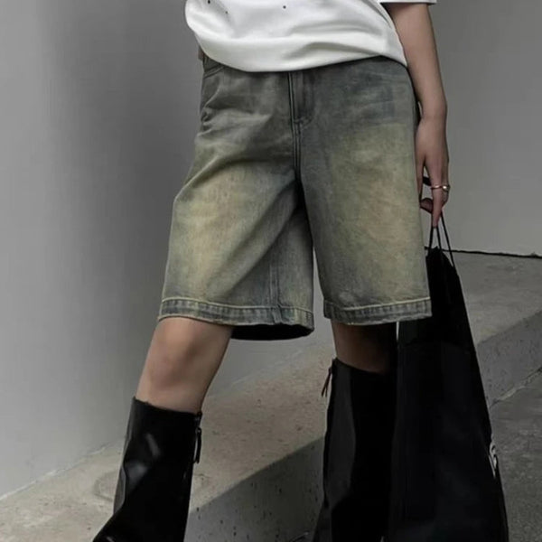 S-4XL Denim Shorts Women Chic Leisure Streetwear High Waist Korean