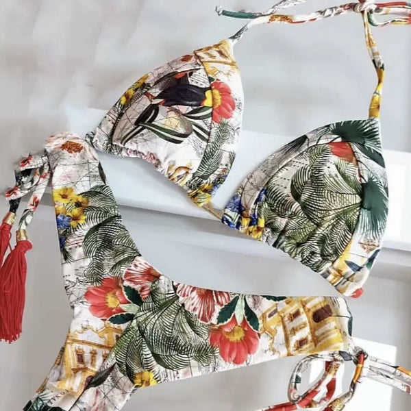 2022 Bikini Set Women Swimwear Push Up Swimsuit Bottom Print Brazilian