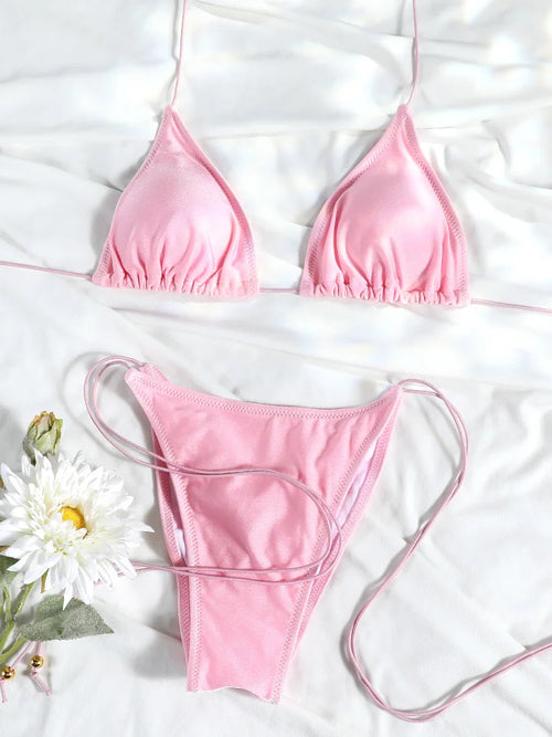 Sexy Triangle Mini Bikini Sets Micro Thongs Swimsuit Women Bathing