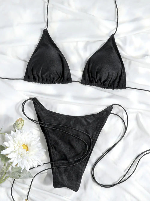 Sexy Triangle Mini Bikini Sets Micro Thongs Swimsuit Women Bathing