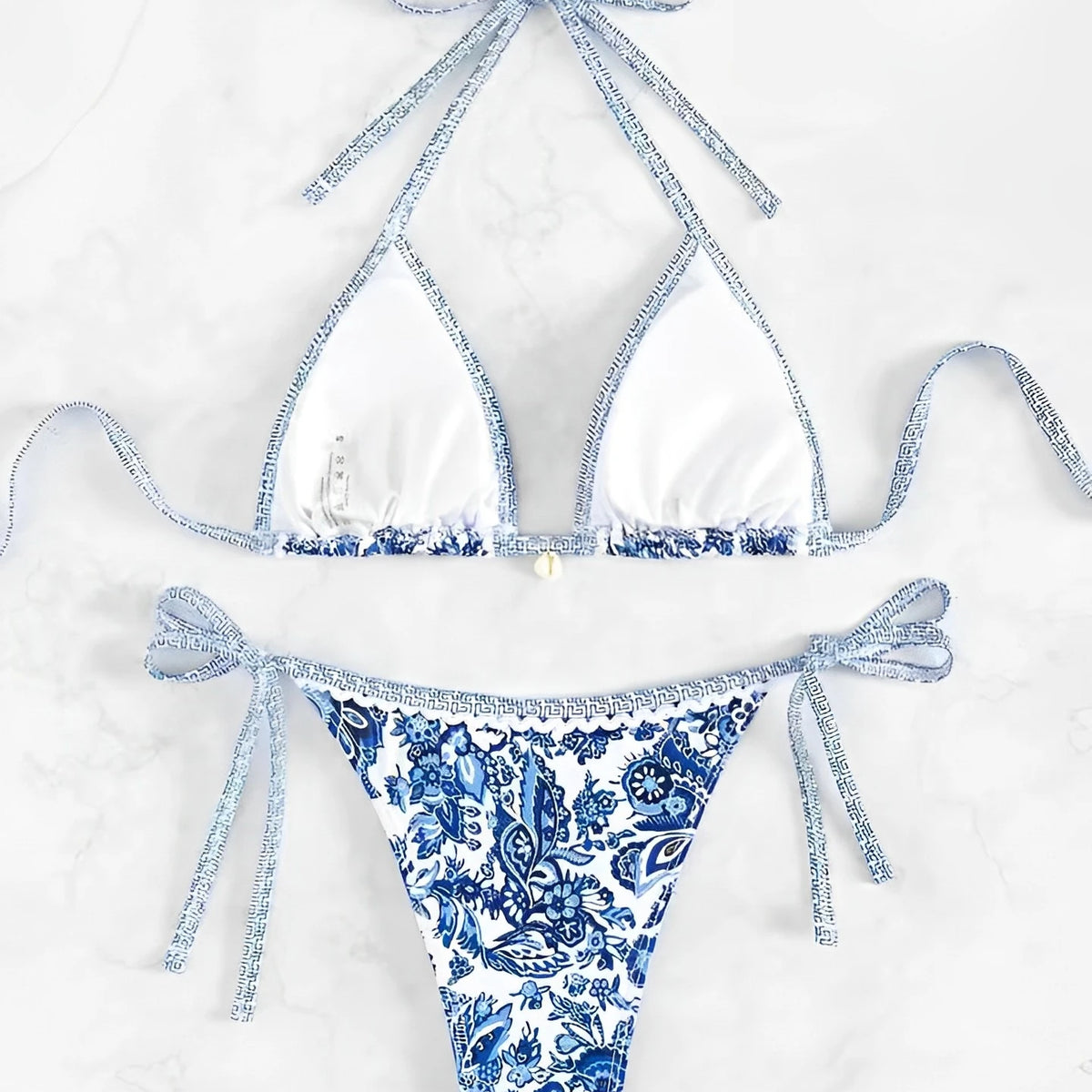 2024 Halter String Triangle Two Piece Bikini Women Swimwear Female