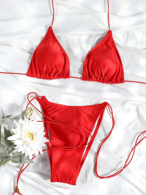 Sexy Triangle Mini Bikini Sets Micro Thongs Swimsuit Women Bathing