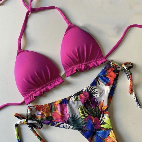 2022 Bikini Set Women Swimwear Push Up Swimsuit Bottom Print Brazilian