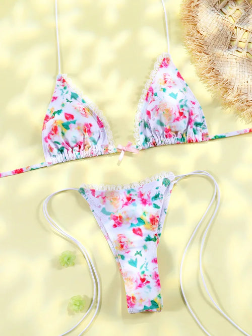 Sexy Triangle Mini Bikini Sets Micro Thongs Swimsuit Women Bathing
