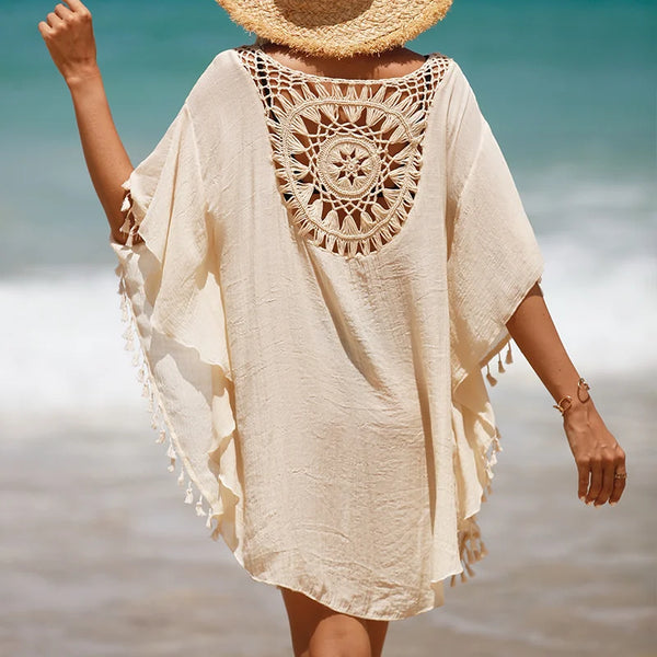 CROCHET BIKINI Cover Up Sexy Swimsuit Beach Dress Women 2023 Summer