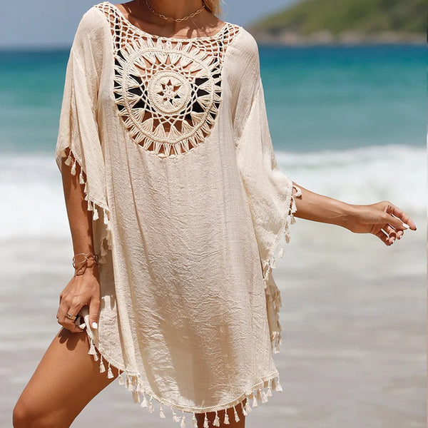 CROCHET BIKINI Cover Up Sexy Swimsuit Beach Dress Women 2023 Summer