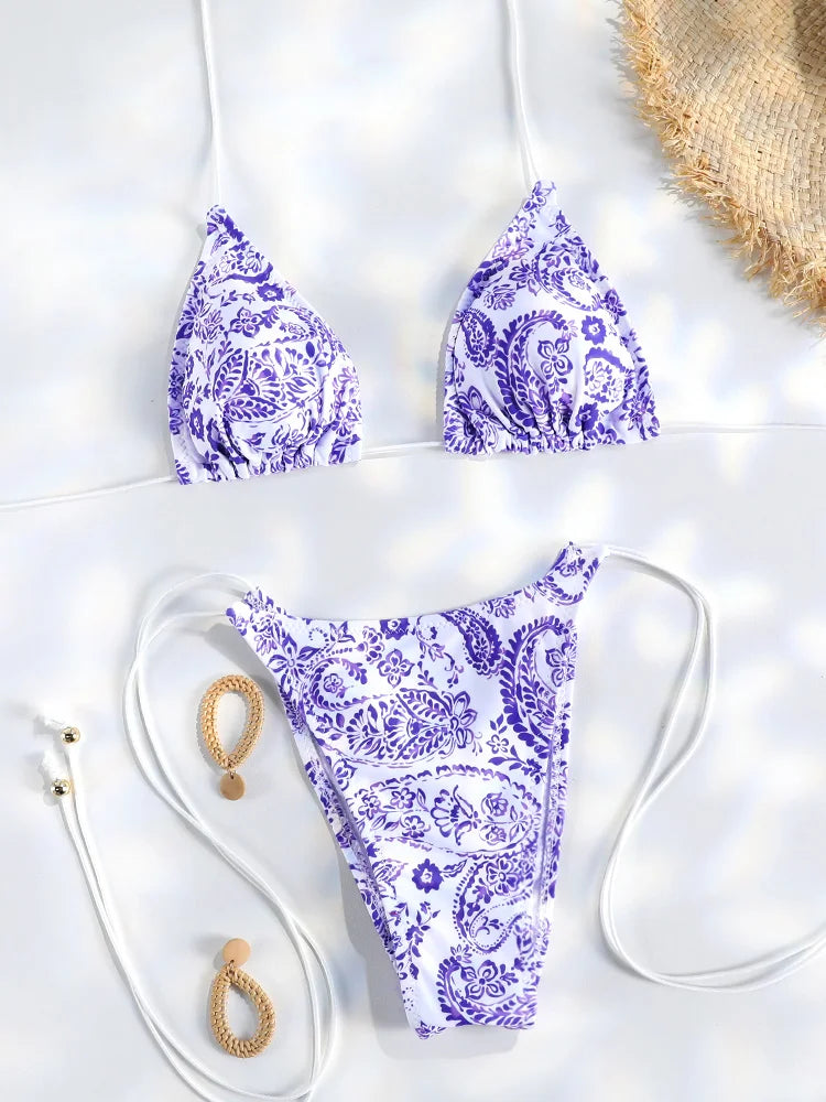 Sexy Triangle Mini Bikini Sets Micro Thongs Swimsuit Women Bathing