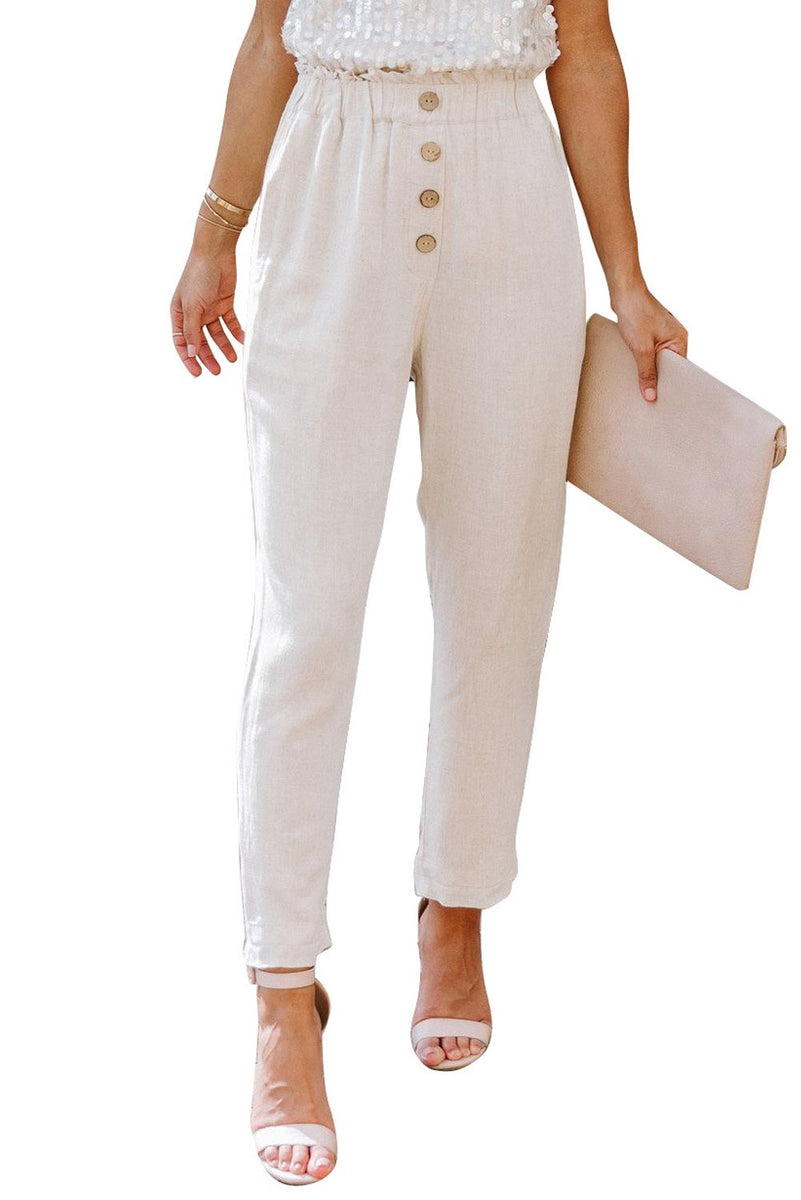 Linen Blend Pocketed Pants