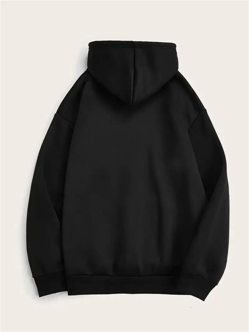 Men's Basic Pullover Hoodie – Soft Polyester Blend Streetwear