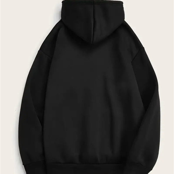 Men's Basic Pullover Hoodie – Soft Polyester Blend Streetwear