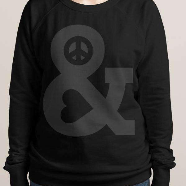 PEACE AND LOVE WOMEN SWEAT SHIRT